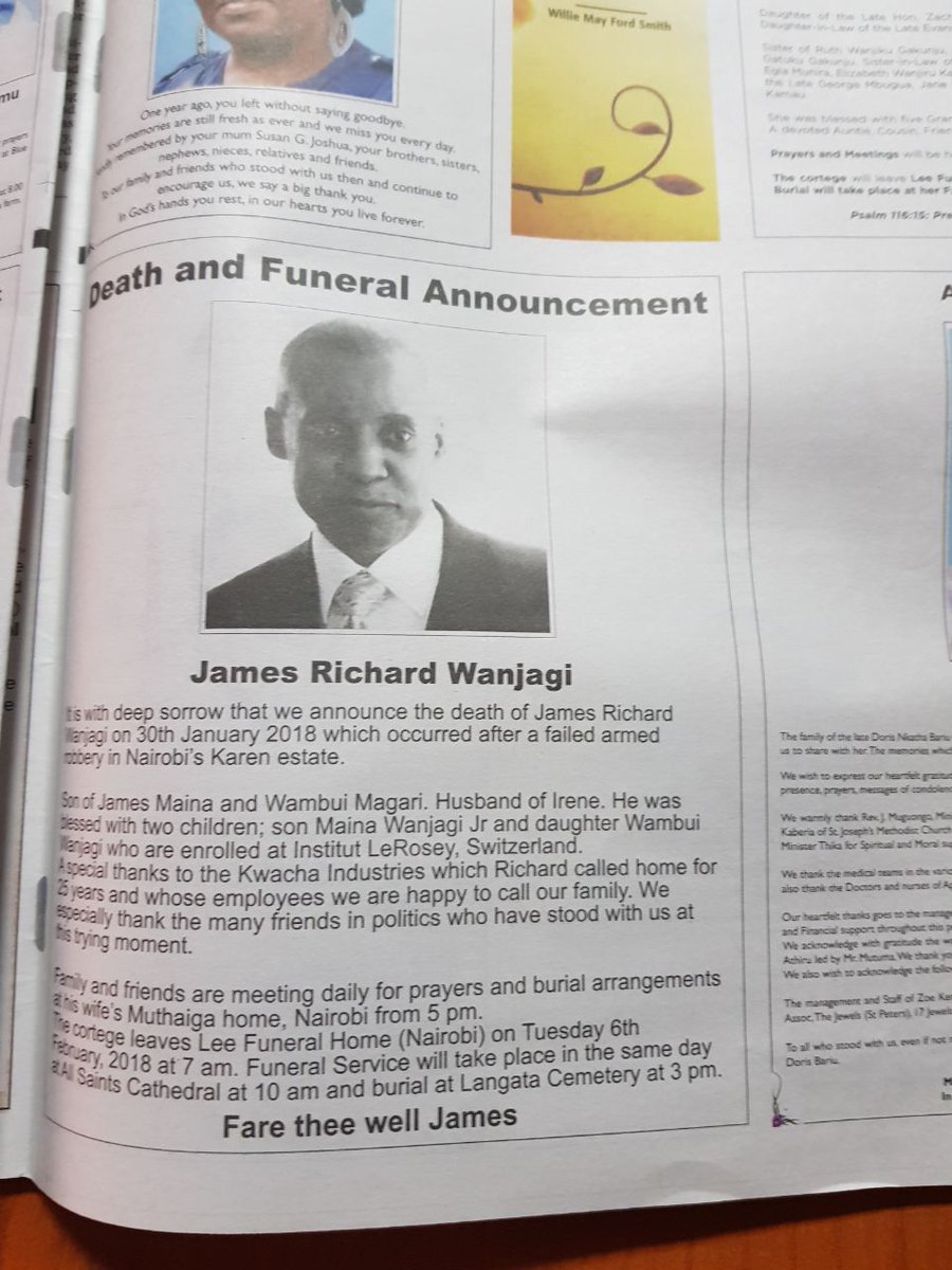 kenya daily nation newspaper obituaries