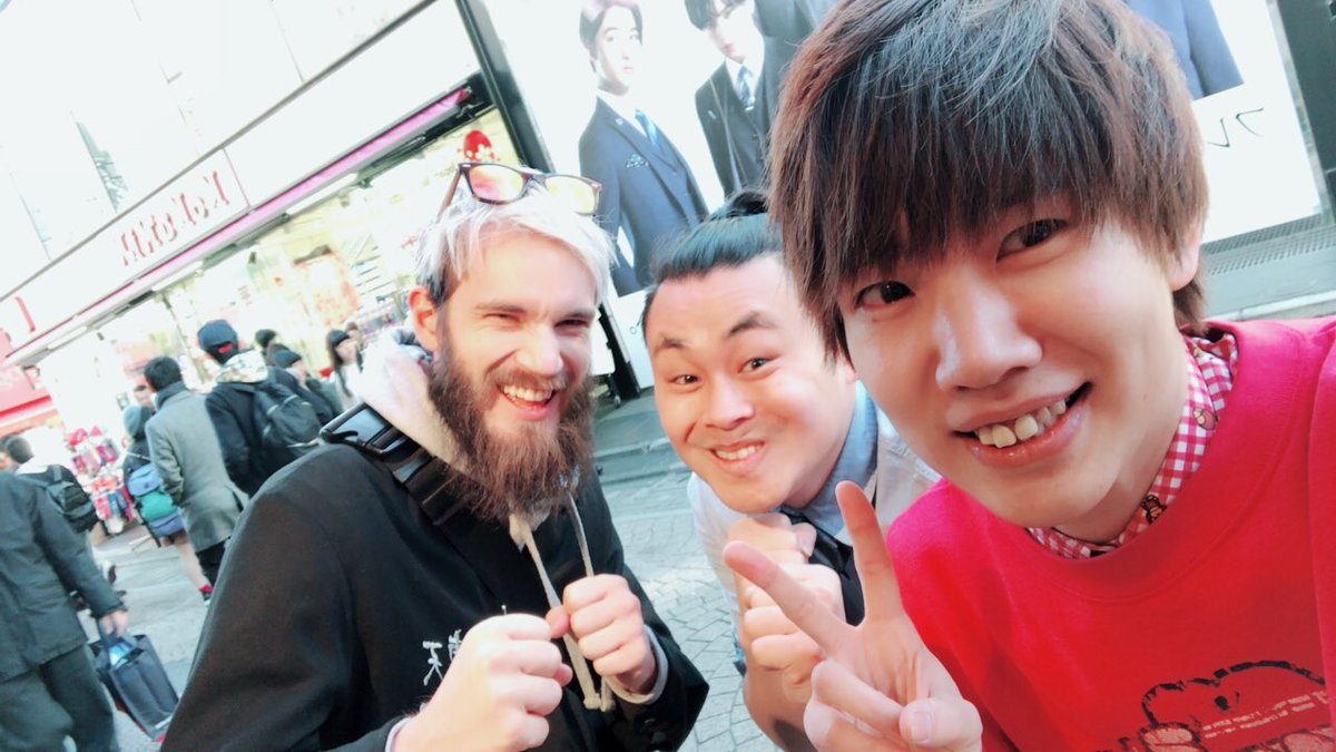 世界一有名なYouTube ピューディパイpewdiepie に竹下通りで遭遇！ めっちゃ優しい人でした！！ とりあえず興奮してます！(◎_◎;)  #pewdiepie #原宿 #遭遇 #竹下通り #ヤマダイラー #YouTuber