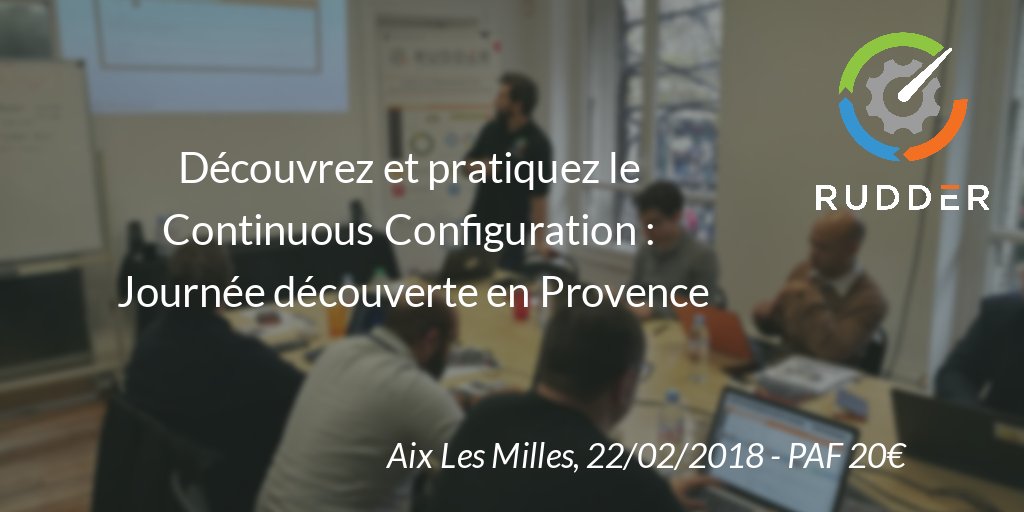 rudderio's tweet photo. Vous êtes dans le Sud-Est ? Vite ! Il reste encore quelques places pour venir parler #continuousconfiguration avec nous, lors de notre journée découverte #Rudder le 22 février ! Tous les détails par ici -> https://t.co/eGra2fIjfi #automation #IT https://t.co/qmXFy0LpvB