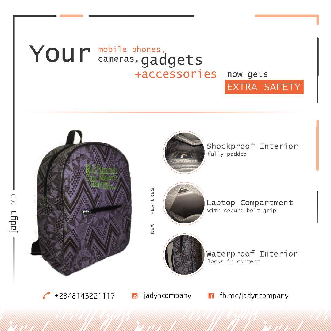 jadyndesignlab's tweet photo. Here are the new features in our backpack to suit your taste and usage.🎒 You can now combine both your name and witty words, Cool yeah?
#jadyncompany #jadyn_bags #madeinnigeria #jadynnigeria #backapack #custommade #supportthebrand #handmade
Biko, help Retweet. Na go de!🙏🏽 https://t.co/PUNM3rCf0A