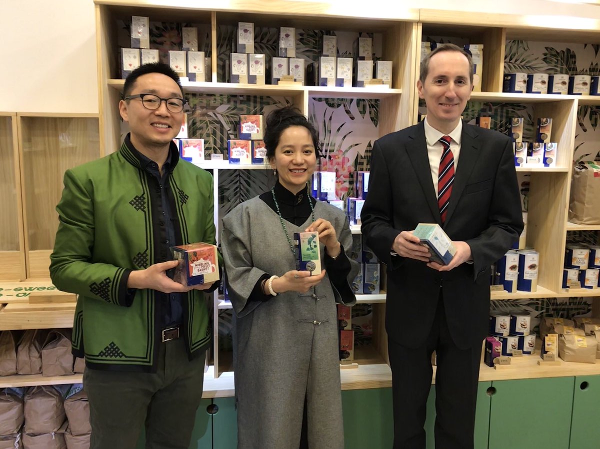 jiribr's tweet photo. As of today, you can buy goods from #Czech #bioproducers (cosmetics, detergents, tea, coffee) in #Ulaanbaatar and learn to use different ingredients to make your own cosmetics. Pleasure to open the #BioAmidral store with @MergenChuluun and Ochgerel. #startup #newtraderoute https://t.co/pxAq066xF6