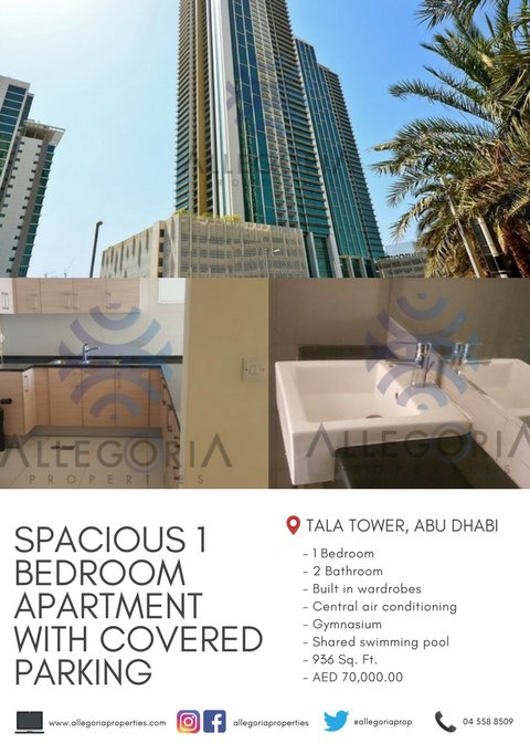 Live in #TalaTower is just five minutes away from #AbuDhabiDowntown and @AbuDhabiMall
 🛍

#ForRent #Apartments in #TalaTower

💻 allegoriaproperties.com

#apartmentinadubdhabi #properties #realestate #realestateinabudhabi #propertiesinuae #bienesraices #uae
