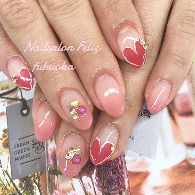 ネイルサロンフェリス V Twitter バレンタインだもんね Nail Naildesign Nailstagram Gelnails Paragel Nailsalonfeliz Feliz Fukuoka 福岡 薬院 薬院ネイル ネイルサロンフェリス フェリス パラジェル パラジェル登録サロン福岡 バレンタイン