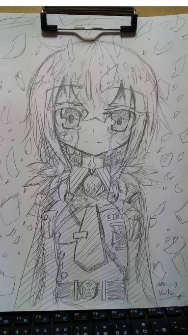 久しぶりにうちの子『ヘルミーネ』ちゃん描いてみました♪
 #オリジナル #オリキャラ #うちの子 #創作 #アナログ #アナログ絵 #イラスト #モノクロ #泣き顔 #涙 #軍... https://t.co/IZiSwz4zSk 