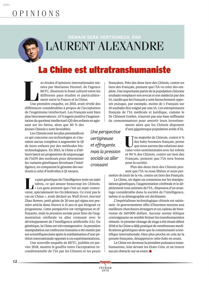 VictorMollet's tweet photo. #FutureNow

LA CHINE EST ULTRA TRANSHUMANISTE 🇨🇳 ⚡

"Cette perspective est vertigineuse et effrayante, mais la pression sociale pour faire de l'augmentation cérébrale va aller croissant avec le développement de l'intelligence artificielle" 

#Transhumanisme #ADN #QI #IA https://t.co/CUuYJxWQwj