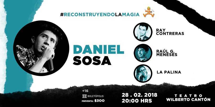 Pasa un buen rato con <a href="/danielsosafado/">Daniel Sosa</a> <a href="/raulgmeneses/">Raul G. Meneses</a> <a href="/lapalina/">Alina</a> y @raycontrerasr y ayúdanos a reconstruir nuestra casa tras el #19S   #standupconcausa #reconstruyendolamagia Compra: bit.ly/standupcolonias