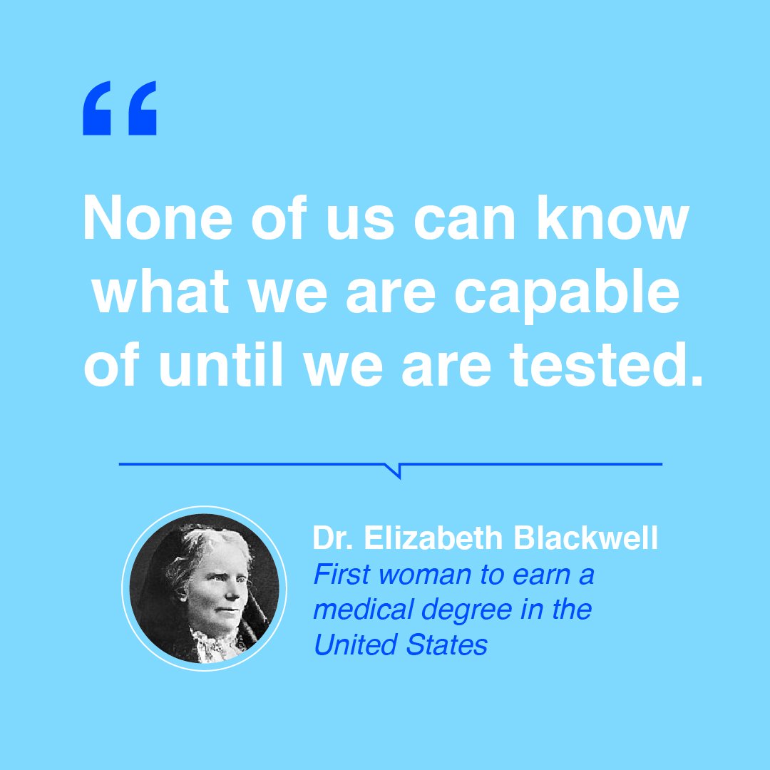 JoinTeamHealth's tweet image. As we continue to celebrate National Women Physician Day &amp;amp; incredible accomplishments of female docs we wanted to share this powerful quote from Dr Elizabeth Blackwell, 1st woman to earn medical degree in U.S. Share w/ a female physician that inspires you! ow.ly/QdUl30ifWkI