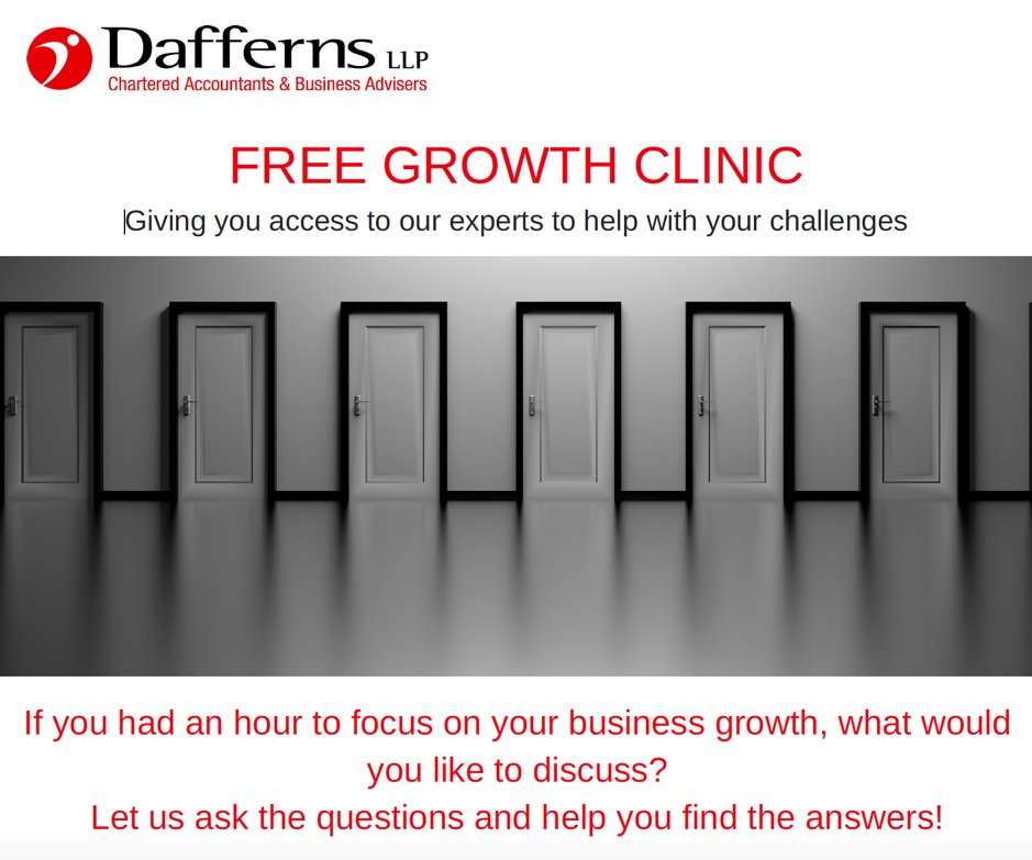 Dafferns's tweet photo. If you have a free hour, why not come along to our #Growth #clinic? Discuss aspects of your #business with @RichardMDaffern or @MartinGDafferns to help you find the answers you need. Please contact @sophieEdafferns to register your interest. https://t.co/iAbypLFAsX https://t.co/QdJ88SsO8B