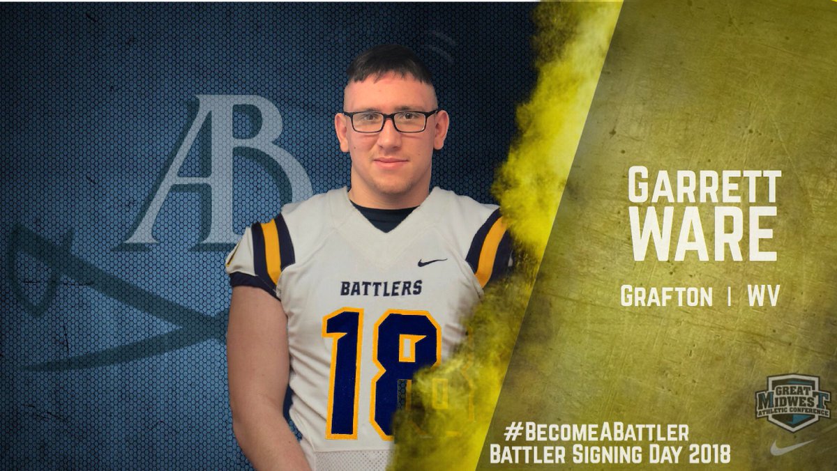 Congrats to Garrett Ware, DL, from Grafton, WV! Welcome to the Battler Family!