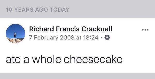 AndroidDiamond's tweet photo. 10th year anniversary of one of my greatest achievements. May have to commemorate the occasion with another #CheesecakeForDays π° https://t.co/8lH3VQM37a