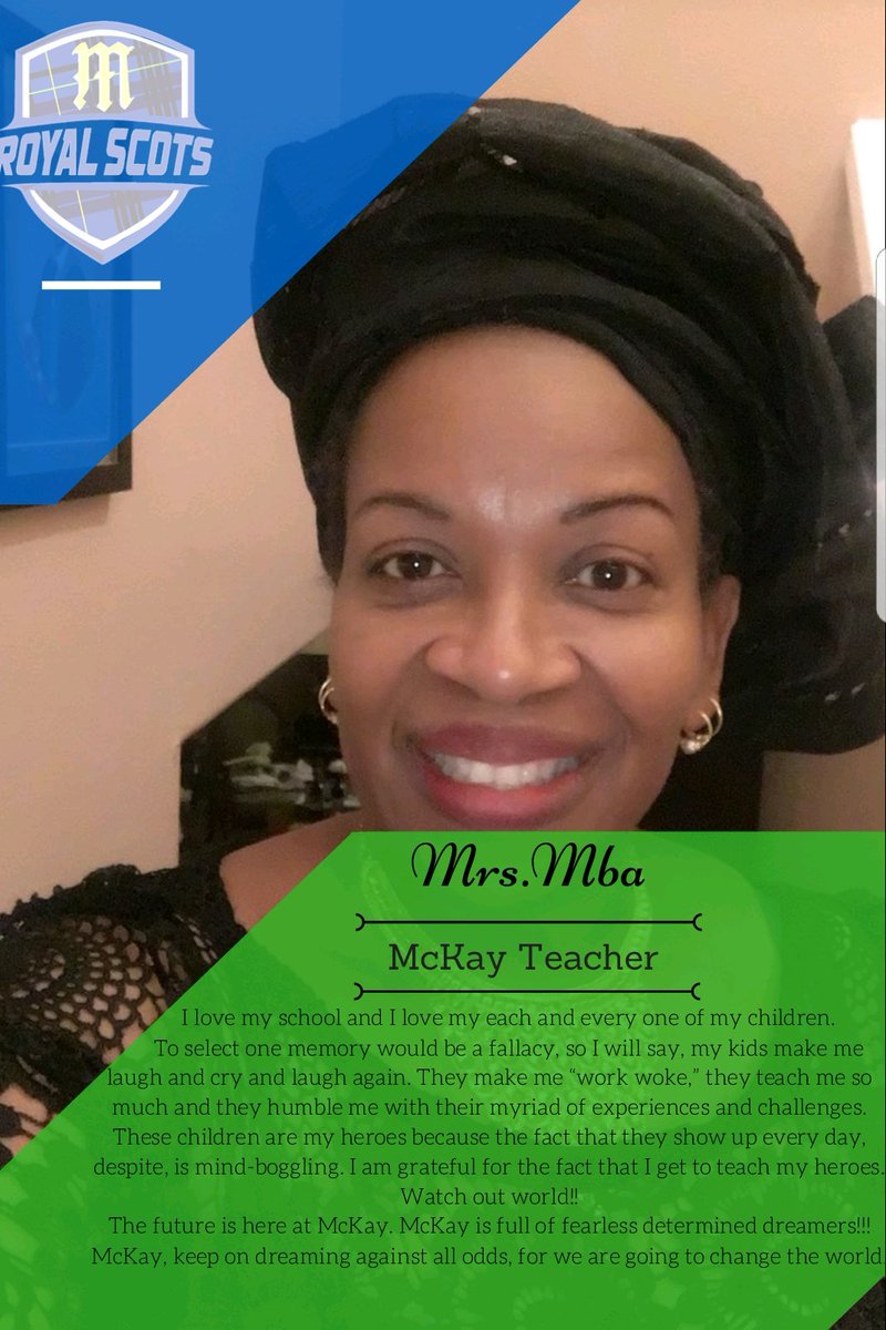 scotsmandaily's tweet photo. Our 2nd annual Stories Campaign has begun...with Ms. Mba! 
Stay tuned for new stories of McKay students, alumni, families &amp; staff nearly every day this month. #scotspride #weloveourcommunity #mckunity https://t.co/osRhbk9tFJ