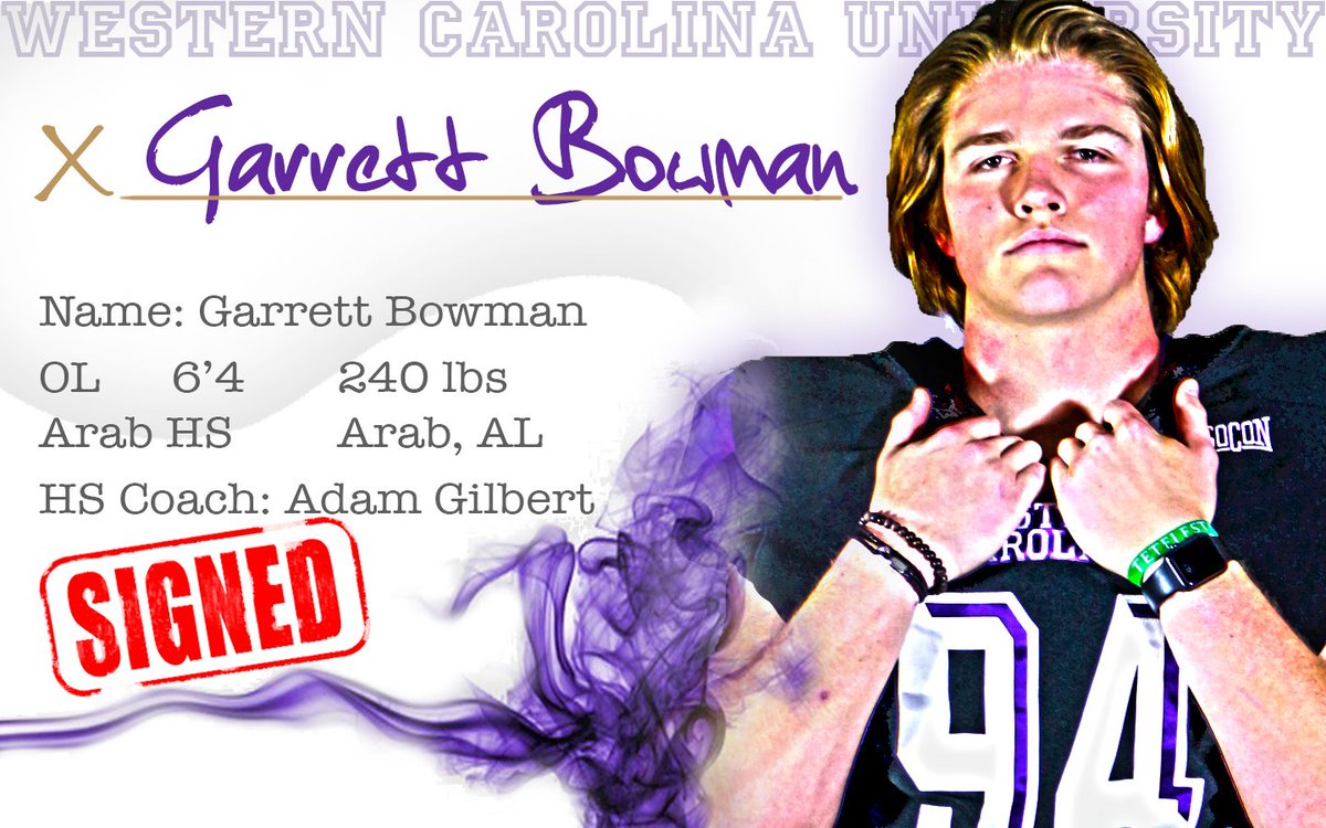 CatamountsFB's tweet photo. BOOM! We want to OFFICIALLY welcome Garrett Bowman from Arab, AL as the NEWEST member of the Catamount Family! #365tough #DontGrowWeary #ClawsOut #DOM1N8 https://t.co/lg4FSzRxUh