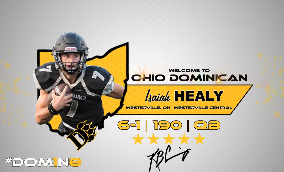 OhioDominicanFB's tweet photo. .@IsaiahHealy is #SignedToTheHunt
Another strong armed talent that can come in and compete. Welcome to #TheHunt https://t.co/8Oy03gMAsP