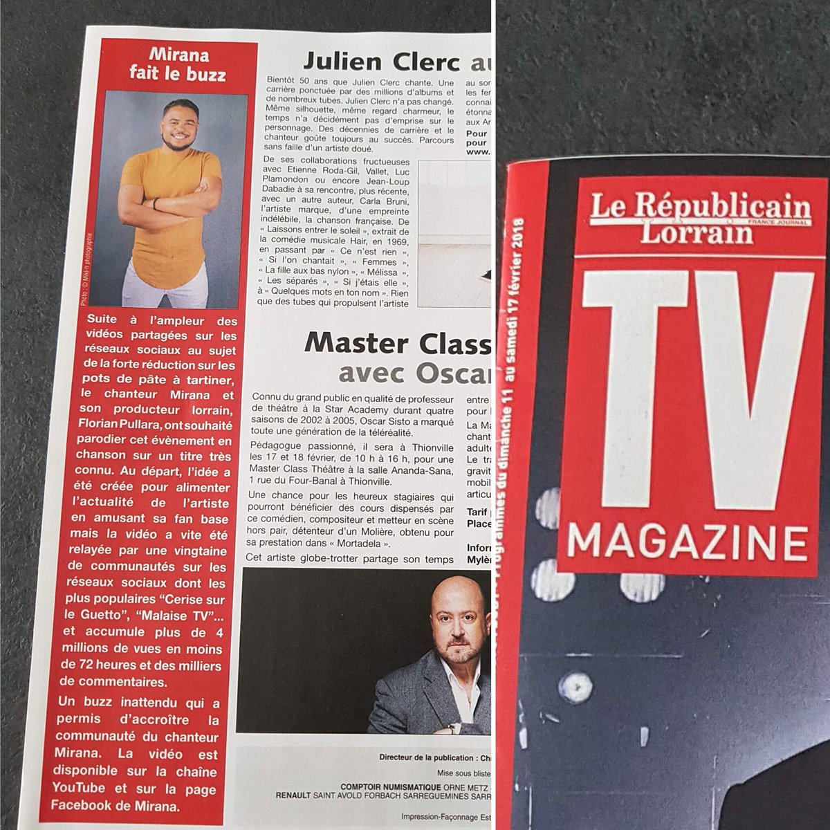 Mirana_Officiel's tweet photo. La presse parle de mon buzz ! 😂
Merci à TV Mag LE REPUBLICAIN LORRAIN pour cet article 😊🙌👍
@lerepu @MixlorProd
#Buzz #Nutella #TVmag #RL #Mirana #MixlorProduction https://t.co/CwQoO6aAF7