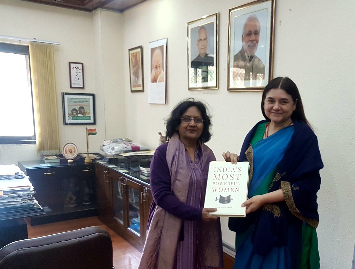 ISAWngo's tweet photo. Prem Ahluwalia, Director, presenting her book India's Most Powerful Women to Minister for Women and Child Development Maneka Gandhi at her office today https://t.co/har0ZVQwrI