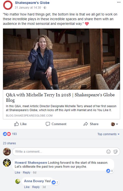 Deborah_Deborah's tweet photo. If cunts like this ruin the end of Emma Rice's tenure for me, then I will find them in the yard next season and piss on their shoes. #originalpractice https://t.co/uqwCXNEWAK