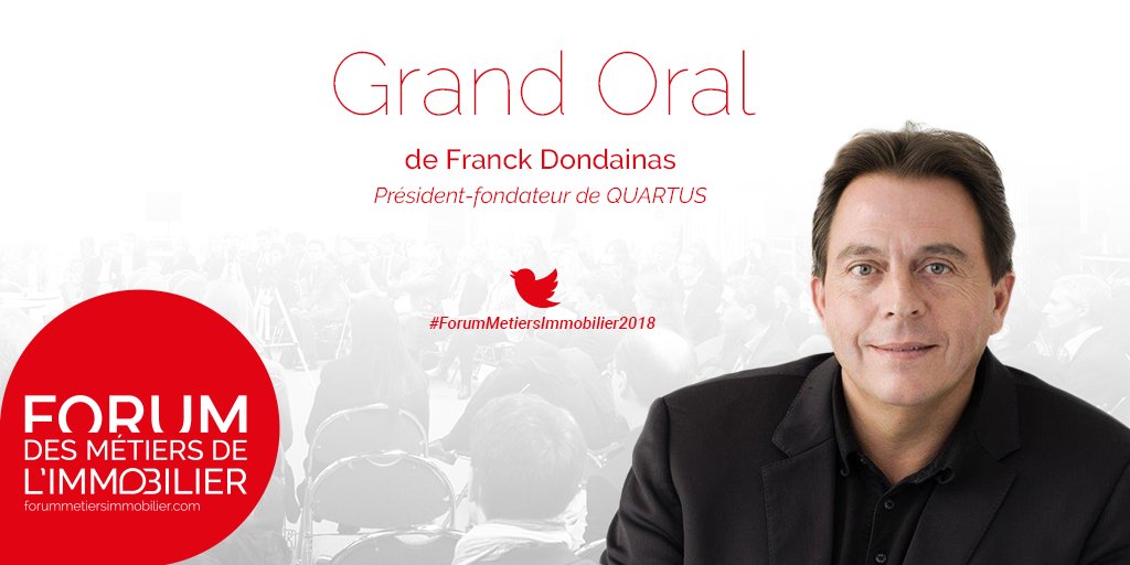 businessimmo's tweet photo. 📕 Le 15 février prochain à 18h, venez assister au Grand Oral de Franck Dondainas, Président-fondateur de @QUARTUS à l'occasion du #ForumMetiersImmobilier2018 ! Toute la programmation est par ici ➡ https://t.co/8Ru34EhgPq https://t.co/f5eTl8f03E