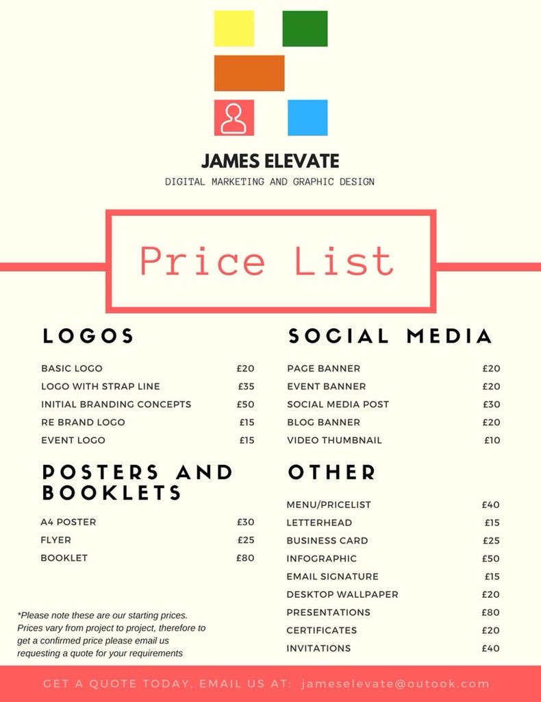 James Elevate On Twitter Price List Graphicdesign Logo