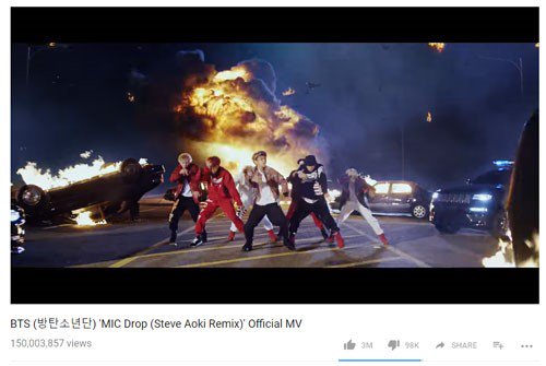 #방탄소년단 'MIC Drop' 리믹스 뮤비, 1억 5000만 뷰 돌파
entertain.naver.com/read?oid=468&a…
<a href="/BTS_twt/">방탄소년단</a> 
#iHeartAwards #BestFanArmy #BTSARMY