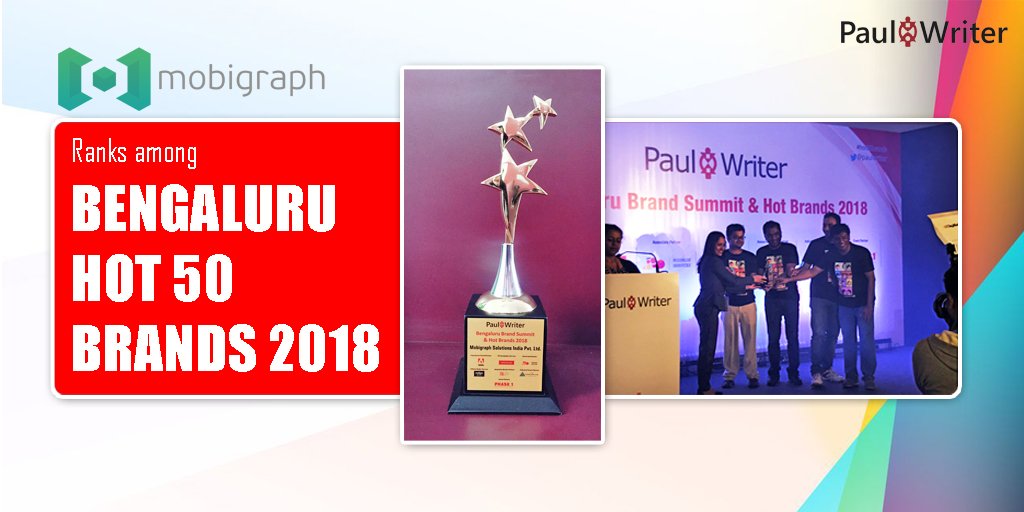 PalashEnt113's tweet image. #pepico #gopep #pepnetwork
Mobigraph has been recognized by Paul Writer among "Bengaluru HOT 50 BRANDS OF 2018" at Bengaluru Brand Summit.

#mobigraph #xpresso #paulwriter #bengaluruhot50brands #brandsummit