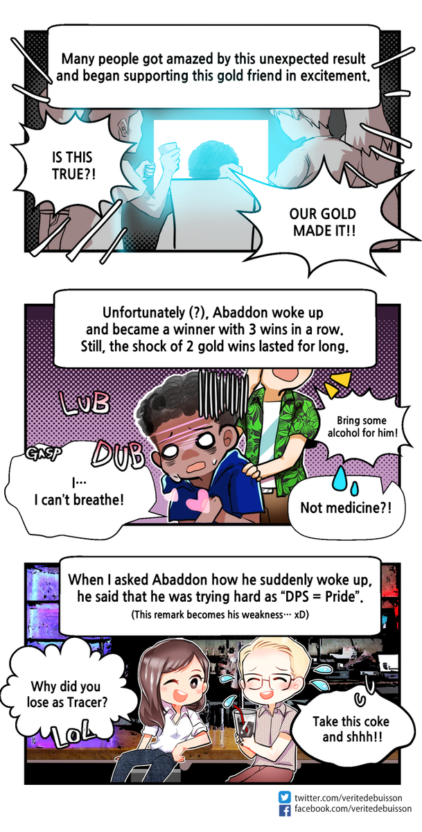 veritedebuisson's tweet photo. VeriteWatch Ep. 15: Comics on playing the Overwatch 1v1 tournament
Unexpected results are so interesting! :D
#Veritewatch #Overwatch #Roadhog #Tracer @AbaddonOW #Effect https://t.co/OKrZBudRs3