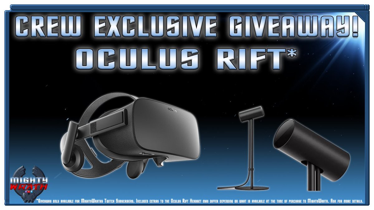 MightyWrath's tweet photo. ❗️CREW EXCLUSIVE GIVEAWAY❗️

MightyWrath is giving away an @OculusRift to one lucky Crew member of his. 😱

Come over to https://t.co/eamwzue9HF , subscribe to join the Crew and enter the  !oculus  giveaway! 👍

https://t.co/CvThZAWbea

#GiveawayAlert #OculusRift https://t.co/0jYQXbeySi