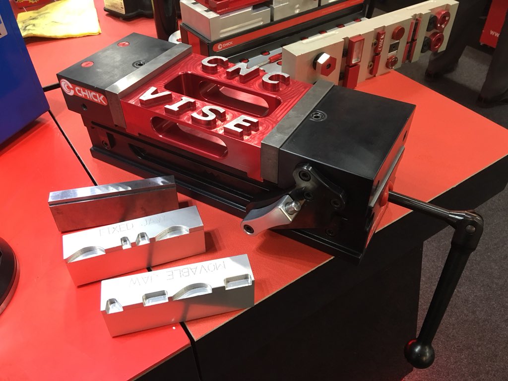 Alex1MTA's tweet photo. Day 2 of the show. It was a busy day yesterday with a lot of interest in the @ChickSolutions One-Lok. It has been created with efficiency in mind; with quick change jaws, sliding moving jaw and a ground sealed base it is the perfect addition to the workshop. #SouthManf #ukmfg https://t.co/B5ZWq46Tw1