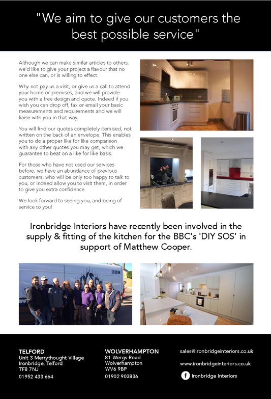 We like to think of ourselves as a one stop shop !