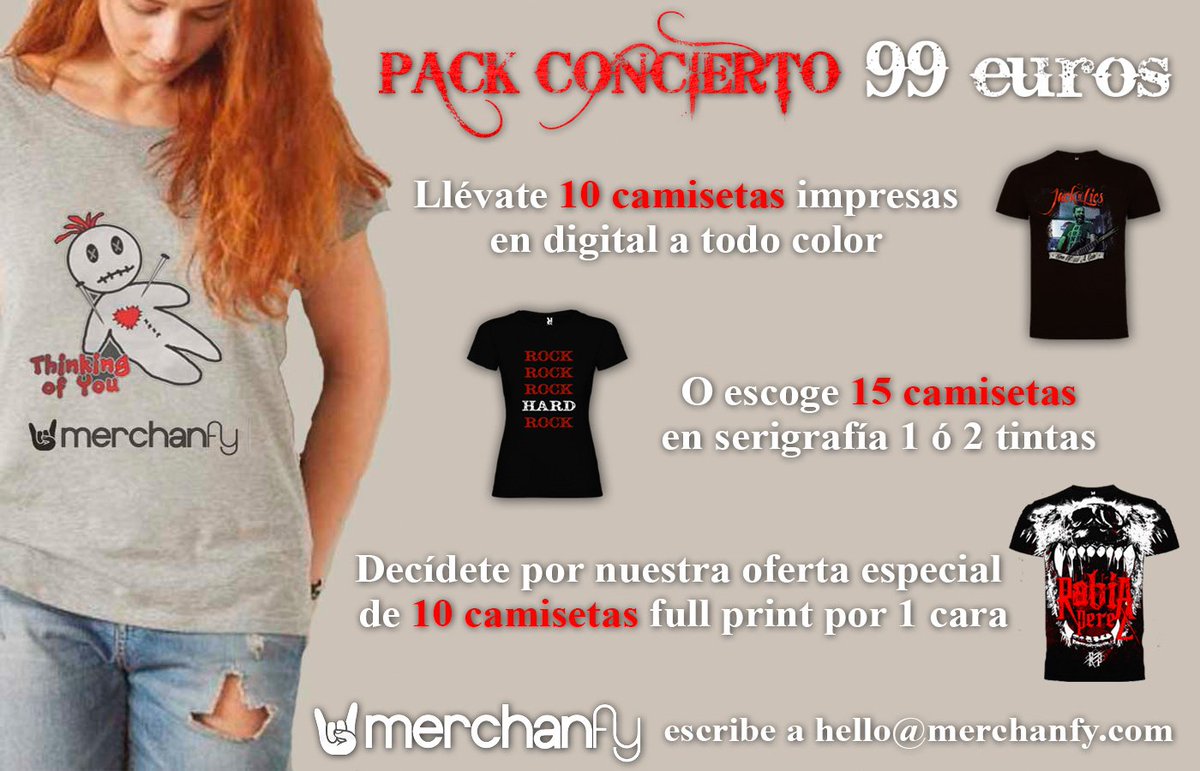 Descubre las ofertas de Merchanfy para este año. Una forma económica de llevar las mejores camisetas a tu concierto, o tu cumpleaños, tu despedida de soltero, reformar tu armario, ... tu decides con <a href="/merchanfy/">Merchanfy.com</a>