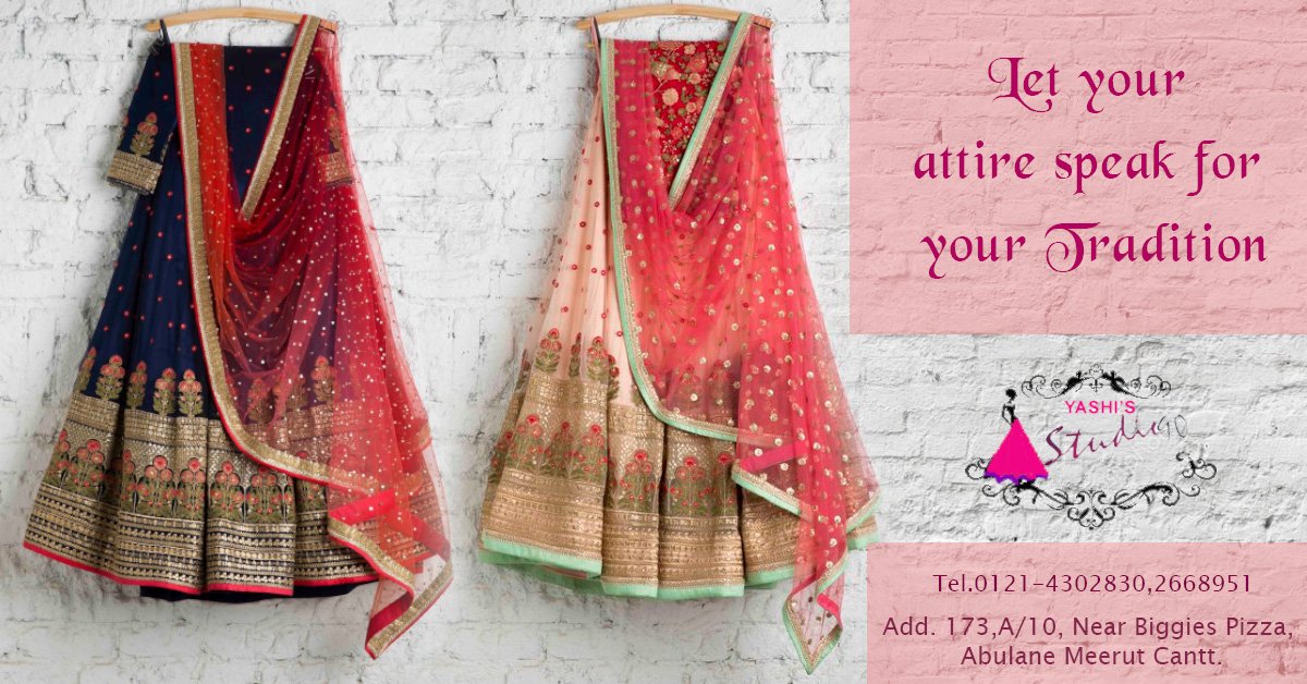 YashiStudio's tweet photo. #Traditional_dresses ,#Elegant #Designs available in different #colors, patterns, #designs &amp; price ranges only at #STUDIO_90 . Your Own Designer #ethnic_store in #Meerut. https://t.co/0lNwo88n93
