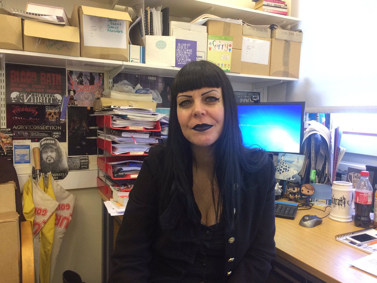 Just had a chat with the lovely @DrShadders, senior lecturer of Popular Music at <a href="/UniNorthants/">UniofNorthampton</a> and member of black metal band <a href="/DenigrataMusic/">DENIGRATA</a> 🎶 Look out for the interview soon, where we chatted about Denigrata future plans and women in the music industry! #northampton #music