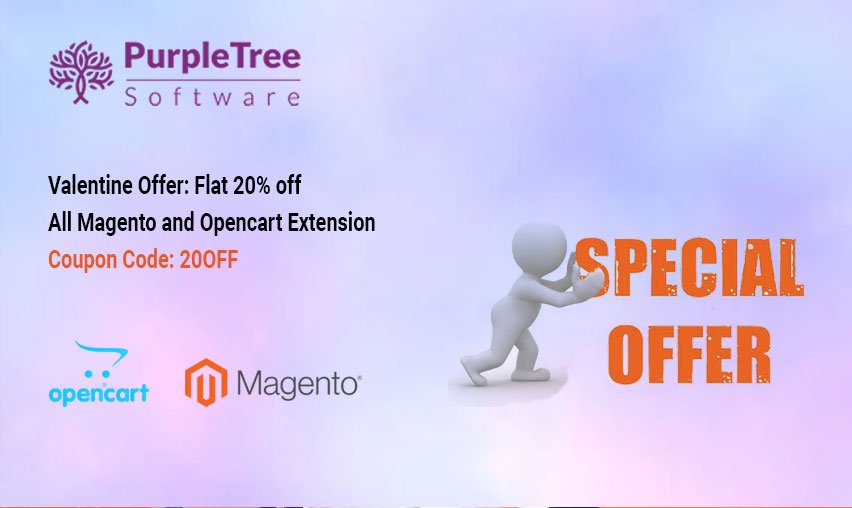 purpletreesoft's tweet image. Valentine Offer: Flat 20% off on all products! Coupon Code: 20OFF

For more info please visit:
purpletreesoftware.com

#Magento_extensions, #Opencart_extensions
