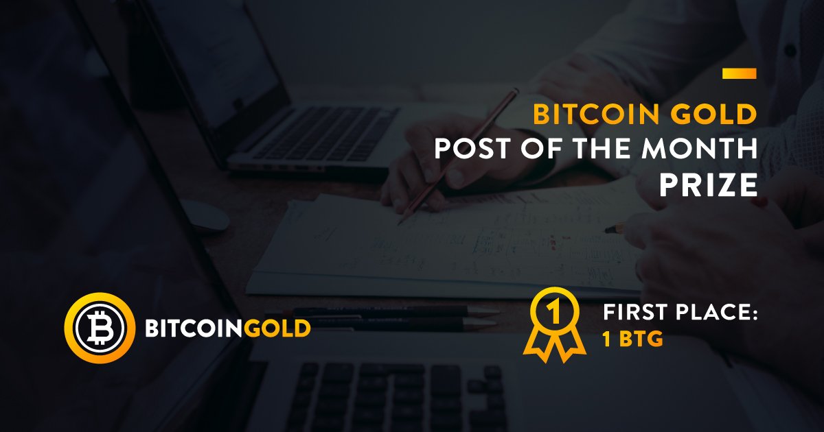 bitcoingold's tweet image. You could win up to 1BTG, join our POST OF THE MONTH PRIZE program 🏆, write your best and submit it to us. Good luck and have fun! Details here =&amp;gt; forum.bitcoingold.org/t/post-of-the-…

#postofthemonthaward #1cpu1vote #btg #Bitcoingold