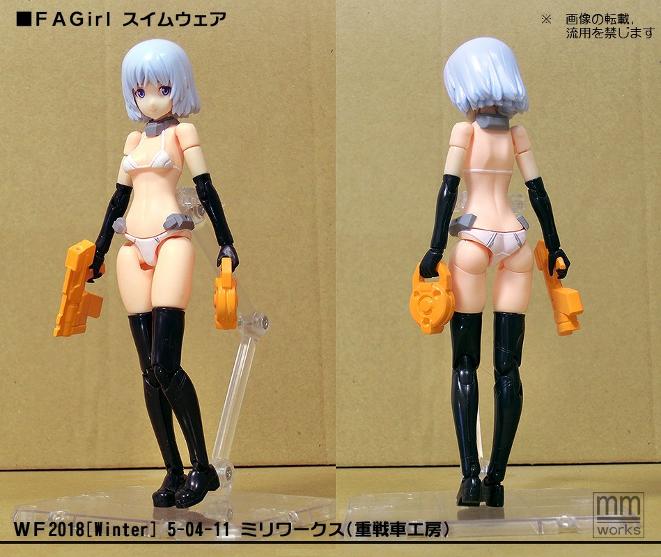 jyusensya's tweet image. ■FA:Girl ミリタリーウェア/バニーウェア/スイムウェア
FA:G マテリア対応の各種換装ボディを再販します。カラーレジン可動ガレージキット。
オリジナル武器が付属します。詳細はサイトにて
#wf2017w　 #FAガール fixia.jp/image/7415