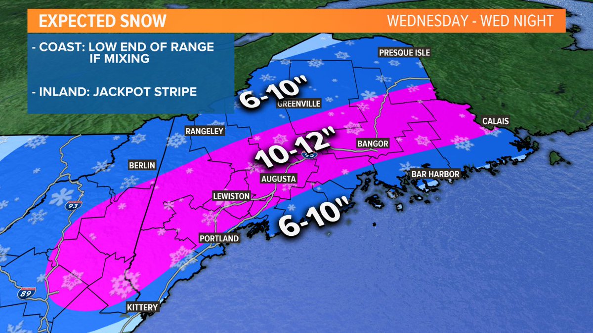 Todd_Gutner's tweet image. One of the biggest snows of the season.  Jackpot inland, some mixing along the coast.