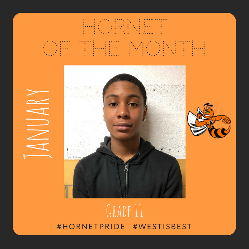HTSD_West's tweet photo. Congratulations to the January Hornets of the Month! Logan Cook (9th), Eileen Torres (10), Zahir Davis (11), Delainey McDonald (12). #hornetpride #westisbest #HTSDpride https://t.co/2iPqsjicSs