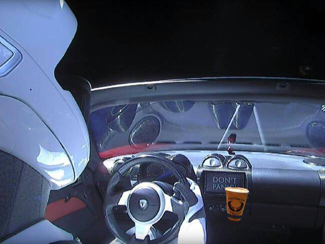 MadmanEspresso's tweet photo. The cup holder worked! @elonmusk @SpaceX #LifeisBeautiful https://t.co/vsS9PDFDPG