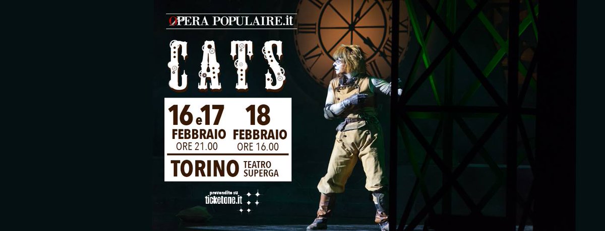 _OperaPopulaire's tweet photo. Prossima tappa #Torino! ๐ I nostri gatti vi aspettano il 16/17/18 febbraio al @TeatroSuperga! โก๏ธhttps://t.co/vndSrtjYmH ๐ซ #catsopera #CatsaTorino #catsilmusical #cats https://t.co/g1n5NtkpRd