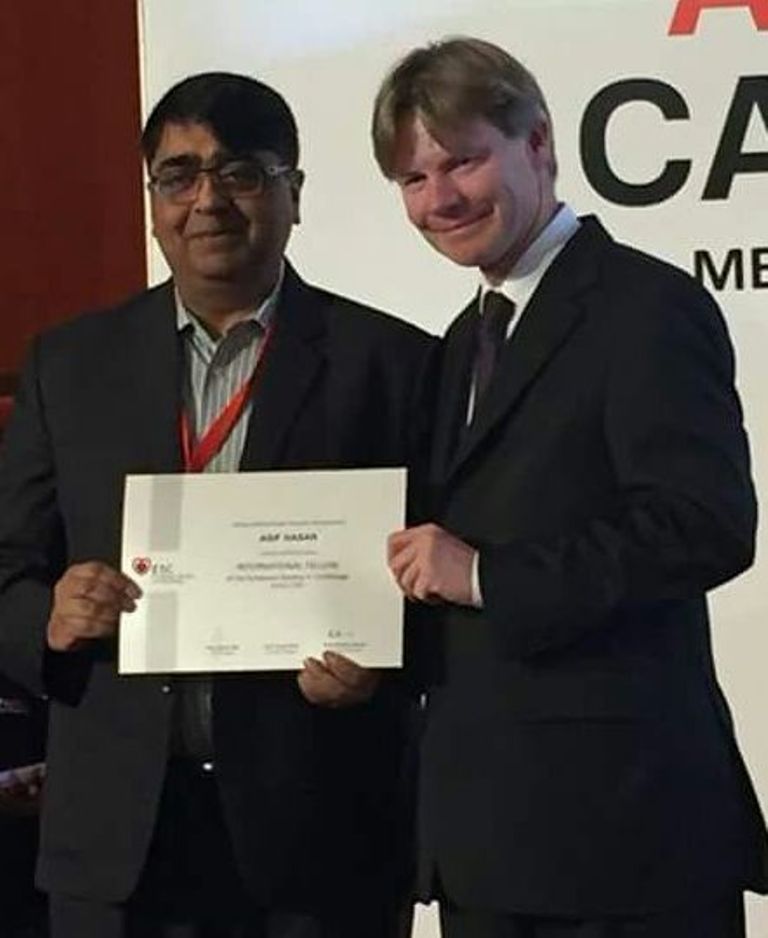 Prof Asif Hasan (Director, Centre of Cardiology, Jawaharlal Nehru  Medical College,(AMU) has been awarded  the prestigious ‘European Society of Cardiology’ fellowship in  recognition of his significant contribution in cardiology.