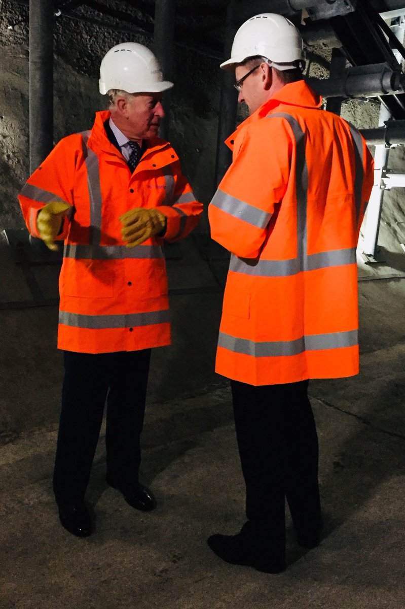 LizzieITV's tweet photo. Prince Charles and Camilla open the @nationalgriduk London Power Tunnels project - a 32km electricity superhighway below London's streets supplying electricity to the capital https://t.co/ABawT9Cnm2