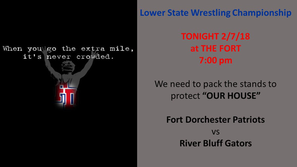 FDPatriot's tweet photo. Patriots, we need you to turn out to support these guys. $7 entrance https://t.co/bdVSTX8jC0