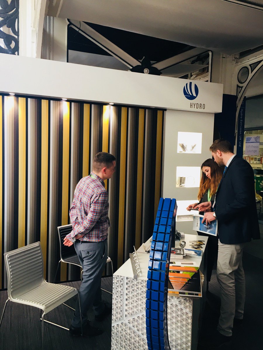 HydroinUK's tweet photo. Come and visit us at stand 632 gallery area and our presentation at 12.30 at the CPD Hub on infinite aluminium. @surfacethinking #hydro #aluminium #education #surfacedesign https://t.co/r5IXUKT17K