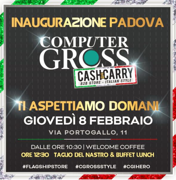 ComputerGross's tweet photo. CI SIAMO!! VI ASPETTIAMO DOMANI A PADOVA PER LA NUOVA APERTURA COMPUTER GROSS CASH &amp; CARRY Giovedì 8 Febbraio #New #Opening #CashAndCarry #Padova #15esimoCash #ComputerGross2018 #Flagshipstore #CGrossStyle #CGIHero
LINK >>> https://t.co/jz1KDRz3R7 https://t.co/qrDYilSJ91