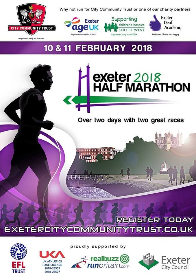 ExeterCouncil's tweet photo. It's the Exeter Half Marathon this weekend. Organised by @ExeterCCT , the run takes place on the footpaths and cycle tracks around the River Exe and Exeter Canal. A Great opportunity to support the runners while visiting some of the great businesses down on the Quay. 🏃‍♂️ https://t.co/k2lK2c98D8