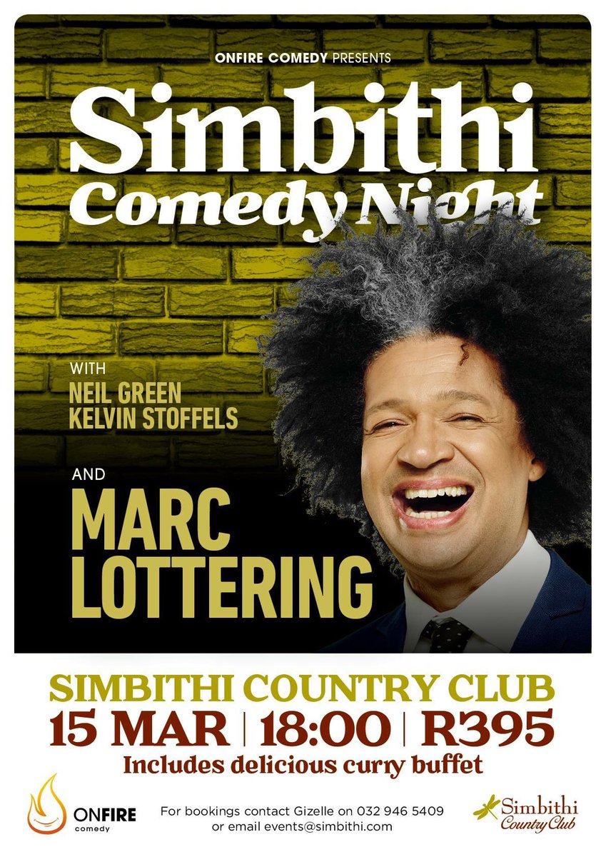 OnFireComedy's tweet photo. Another Premium Comedy show: SA comedy icon @marclottering with Durban's BEST: @neilgreen82, @Kelmarsto!
@SimbithiSA
#PremiumComedy #Durban https://t.co/bTQa7jO6xZ