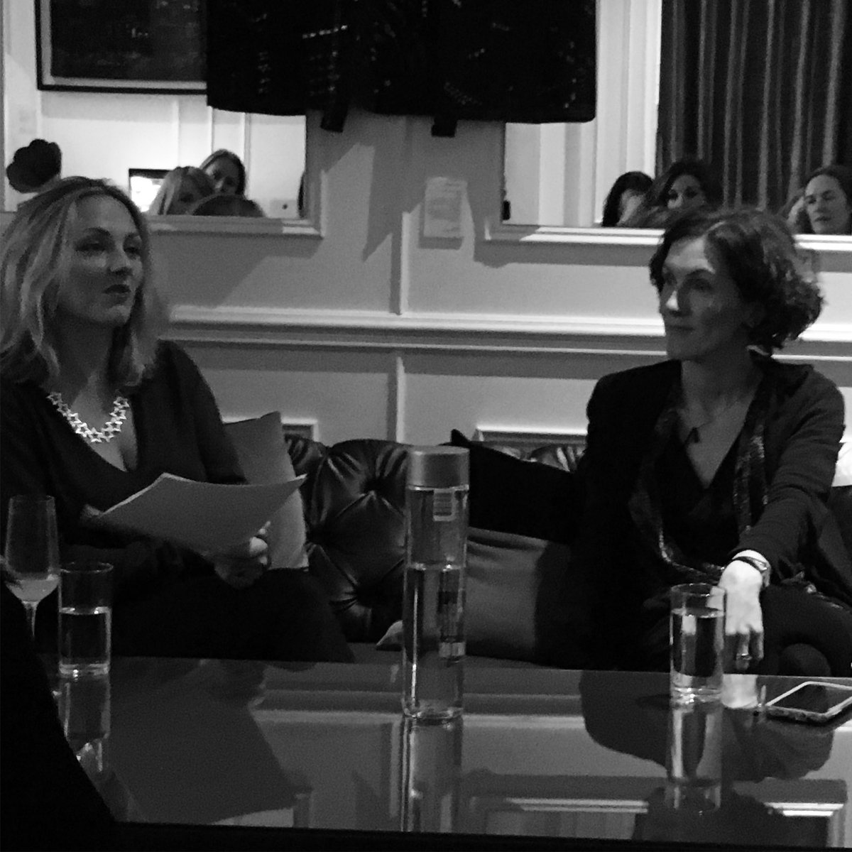 ArtyGent's tweet photo. Excellent talk at the Exhibitionist Hotel with Vestalia Chilton interviewing the artist Pam Glew. Glew’s exhibition Nocturnes on until the end of the week.@ExhibitionistLN #pamglew @StateF22 https://t.co/MZCppeDXai