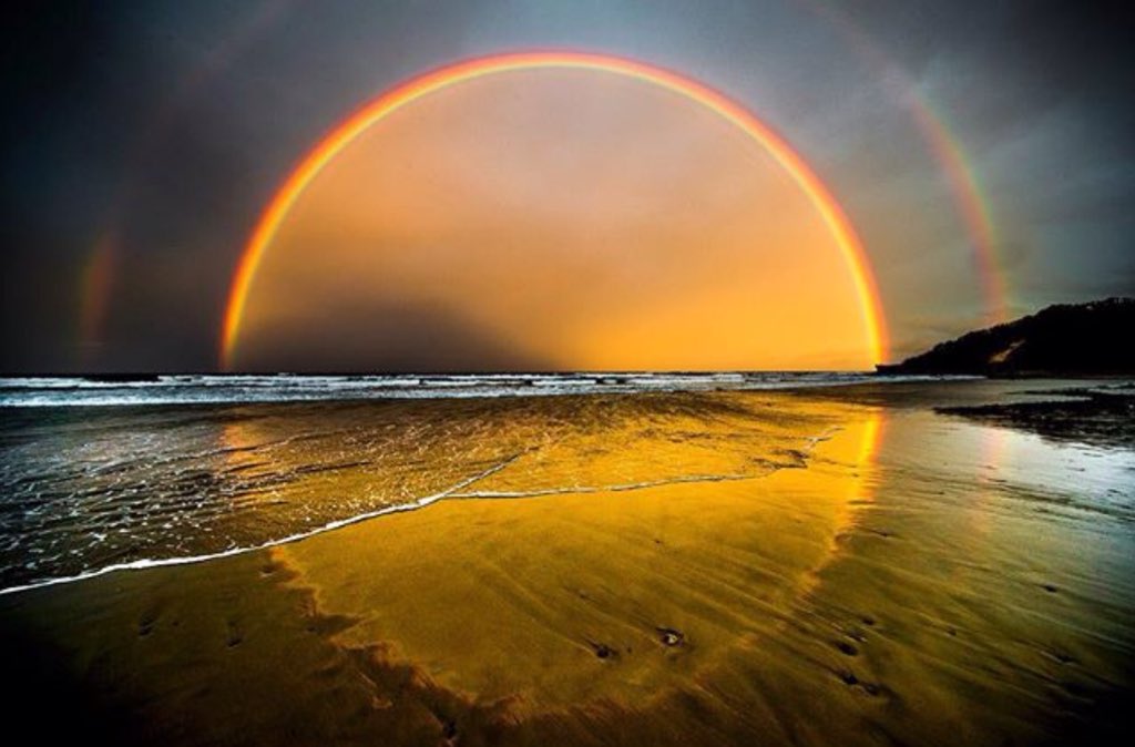 God puts rainbows in the clouds so that each of us,
In the dreariest and most dreaded moments
Can see a possibility of hope.

Maya Angelou