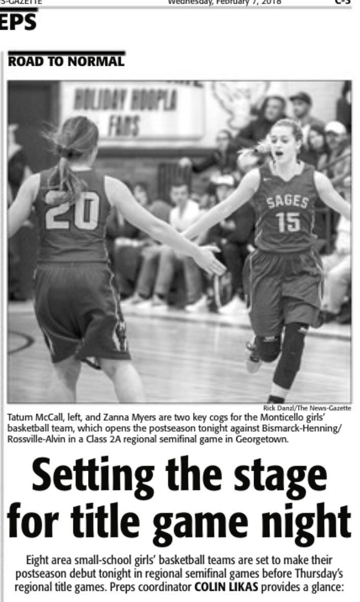 SagesAthletics's tweet photo. The Lady Sages begin the Road To Normal tonight in Georgetown! @sageswbb will face @BismarckHigh for a spot to play in the Regional Championship on Friday! An overview of top seeds from today’s @ngpreps #GoSages https://t.co/RoOXJzEEJ1
