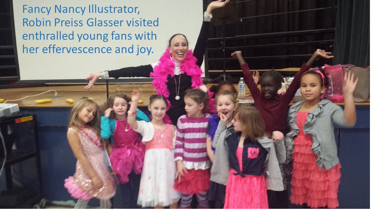WESDragons's tweet photo. Students loved Fancy Nancy Illustrator, Robin Preiss Glasser, as she shared her extravagant, ebullient, fabulous message- never give up! She had to do the cover for FN Oodles book 27 times! https://t.co/kR2MLN109N