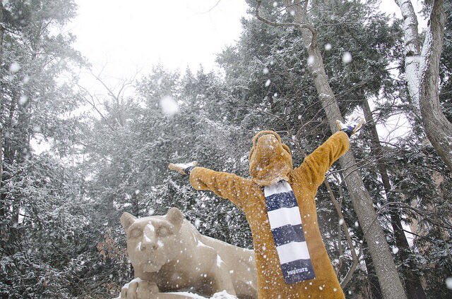 penn_state's tweet photo. We know the Nittany Lion certainly enjoys a snow day!
ICYMI: University Park classes and activities canceled during day today (Feb. 7); will resume at 5 p.m. More: https://t.co/SlXsODD78k https://t.co/MLLpX1vWBa